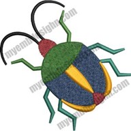 Creative Beetle Embroidery Design for Shirts, Bags, and Jackets