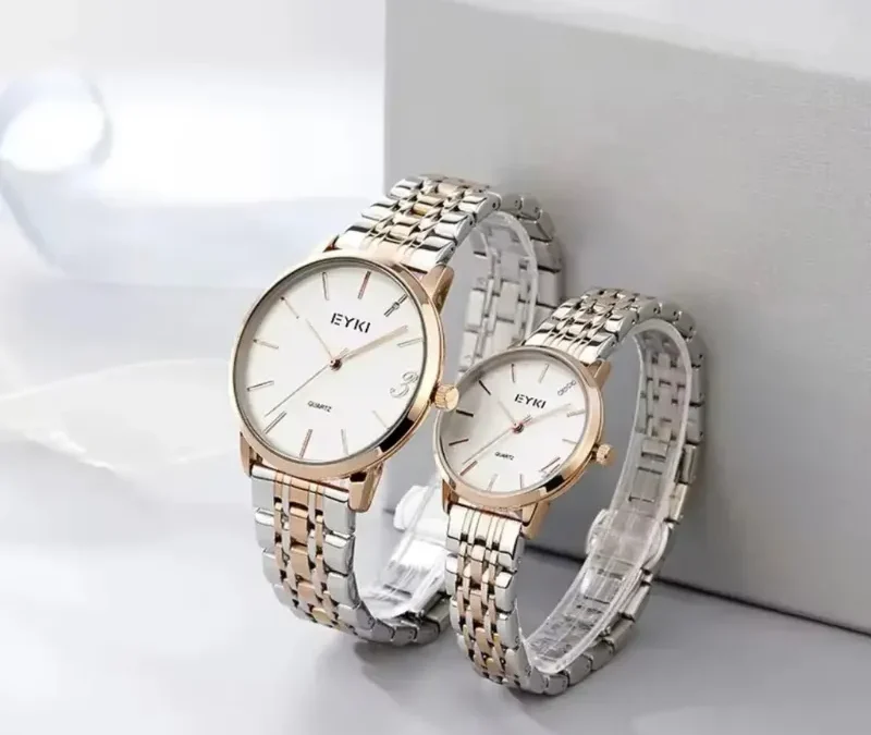 rose_gold_couple_wrist_watch_set