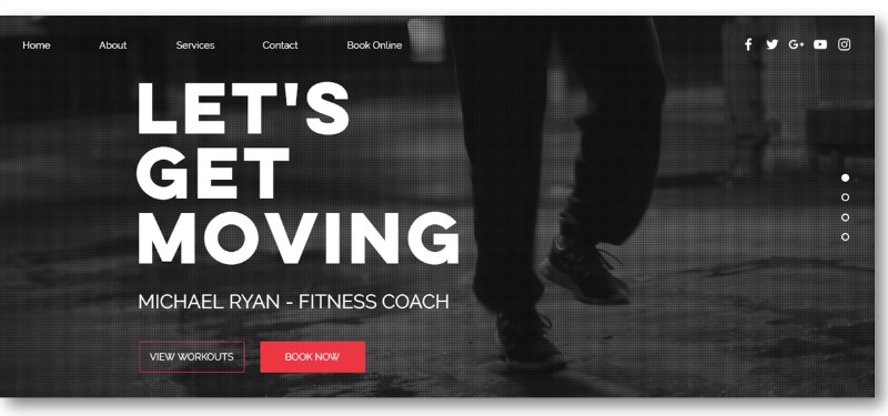 personal trainer website design