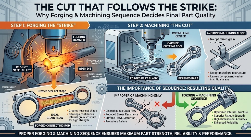 The Cut That Follows the Strike: Why Forging Machining Sequence Decides Final Part Quality