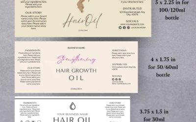 Hair Serum Tags for Simple Product Branding Design