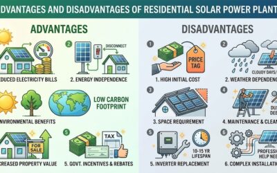 Advantages and disadvantages of Residential solar power plants installation