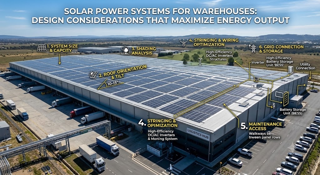 Solar Power Systems for Warehouses: Design Considerations That Maximize Energy Output